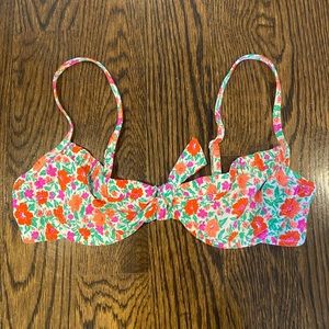 J. Crew Floral bikini top! Never worn